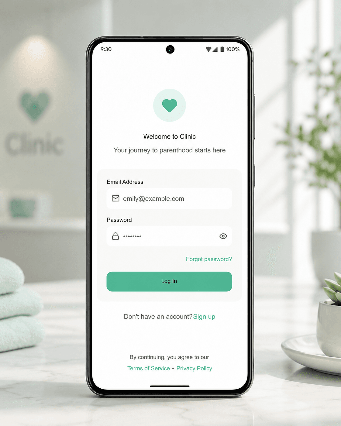 Patient using a mobile fertility app