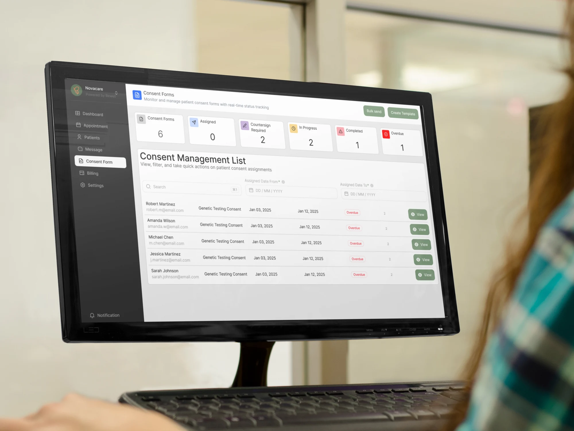 Dashboard supporting collaboration between medical staff