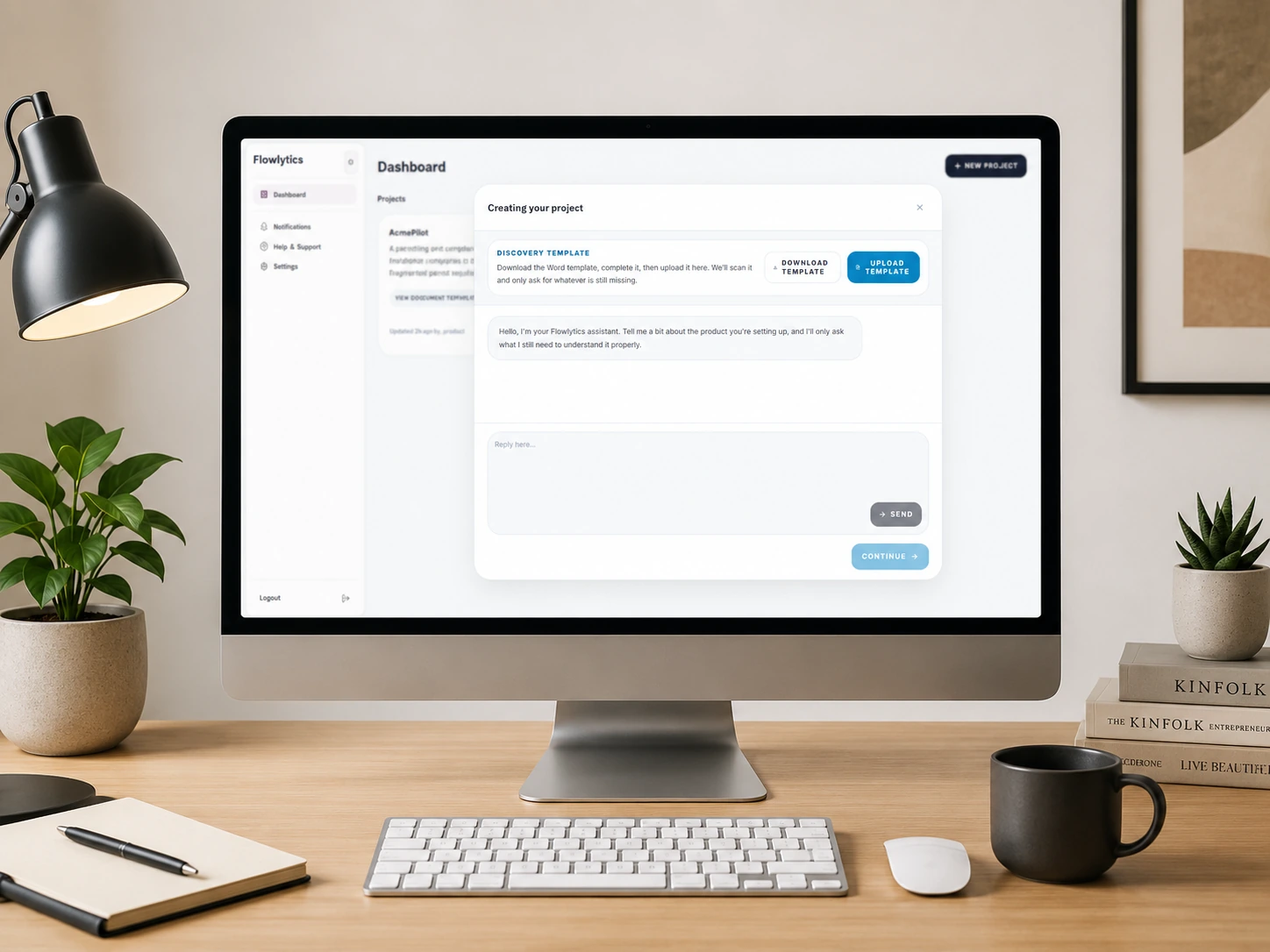 Project discovery and setup screen